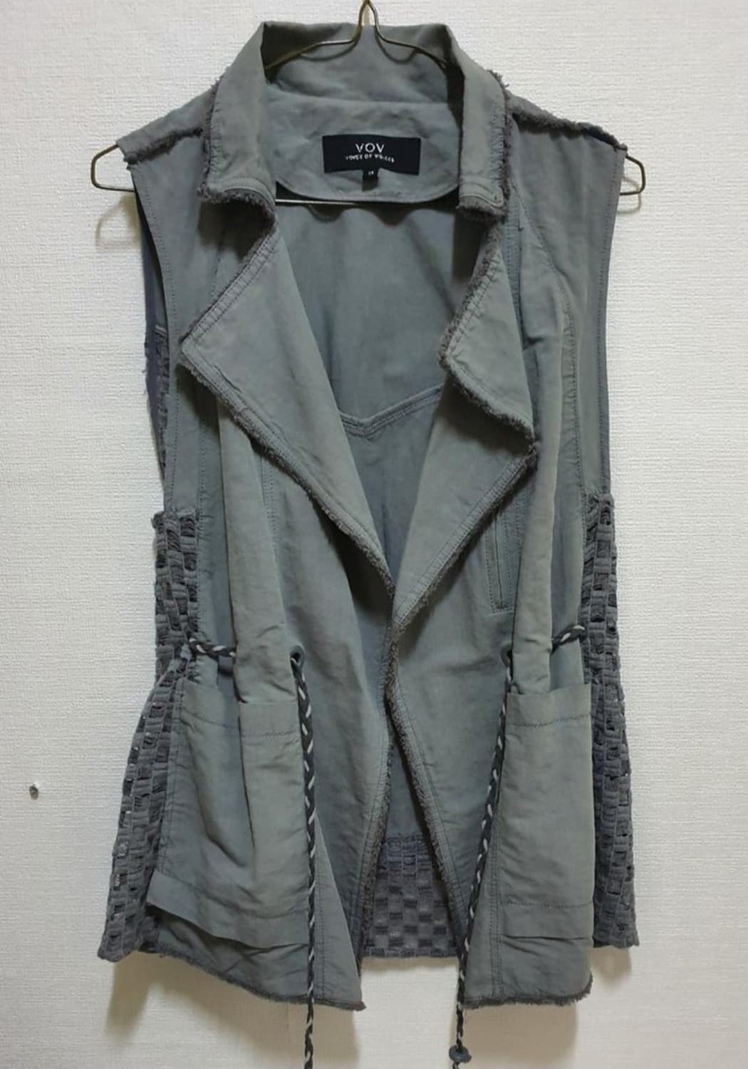 보브 마소재 카키 가디건스타일 쟈켓  55  상태굿 상품이미지2
