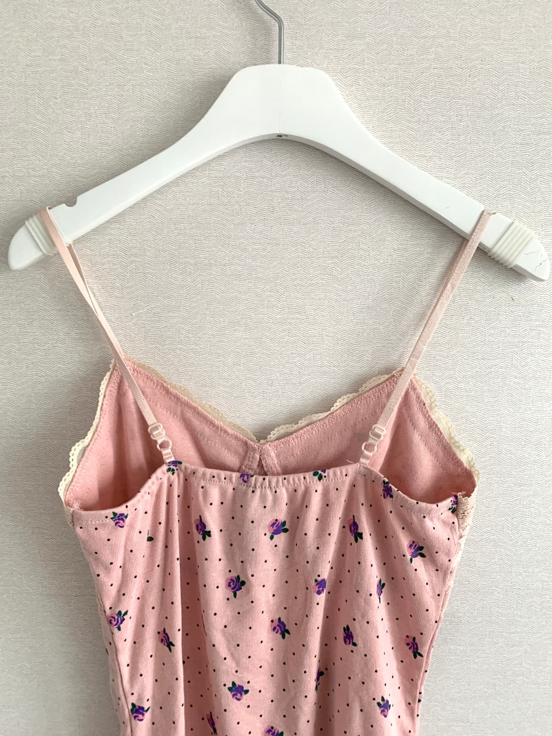 코랄핑크 레이스 플라워 코튼 슬리브리스 상품이미지4