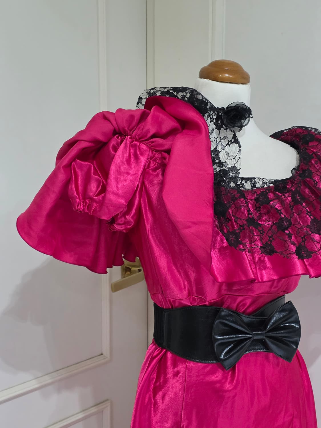 일본빈티지)오프숄더 레이스 새팅 캉캉 롱드레스 갸루파티댄스연주회시상식섹시 상품이미지2