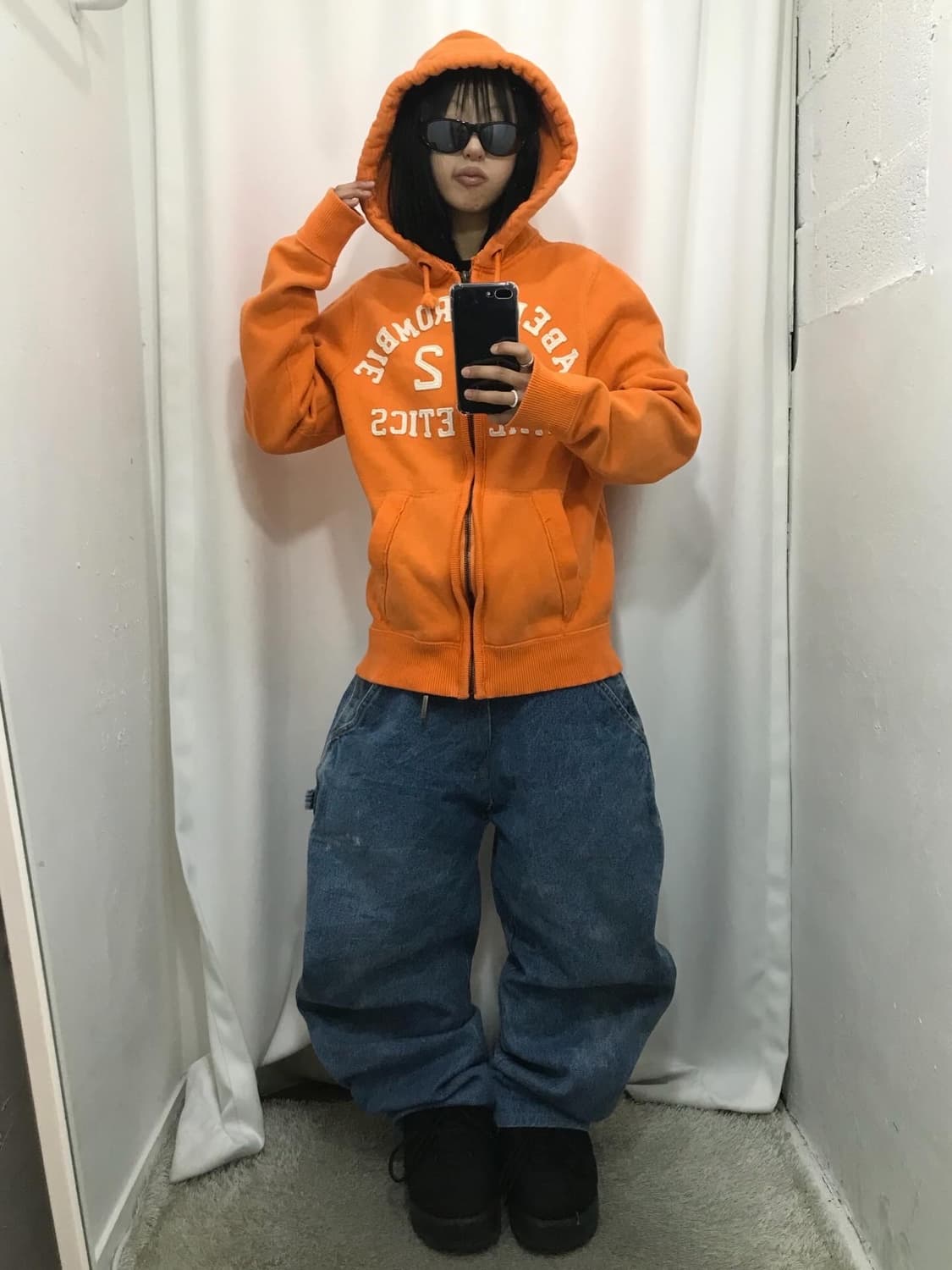 Abercrombie Orange Hood Zip-Up 상품이미지3