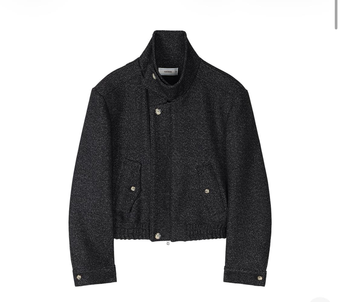 웨이비니스 하이 넥 카라 자켓 블랙 상품이미지1