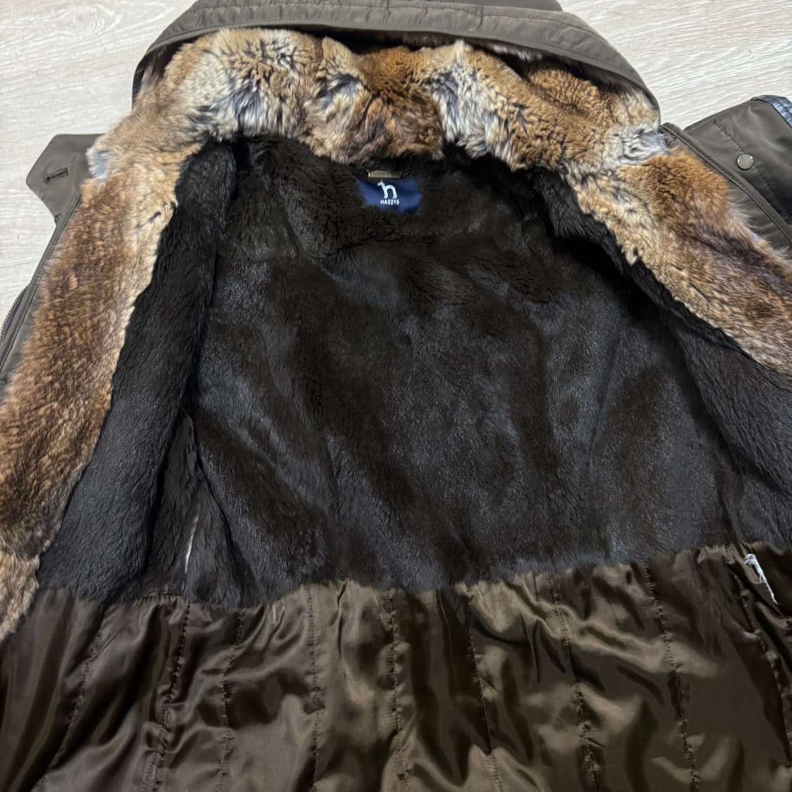 헤지스 모피안감 후드 야상 자켓 상품이미지5