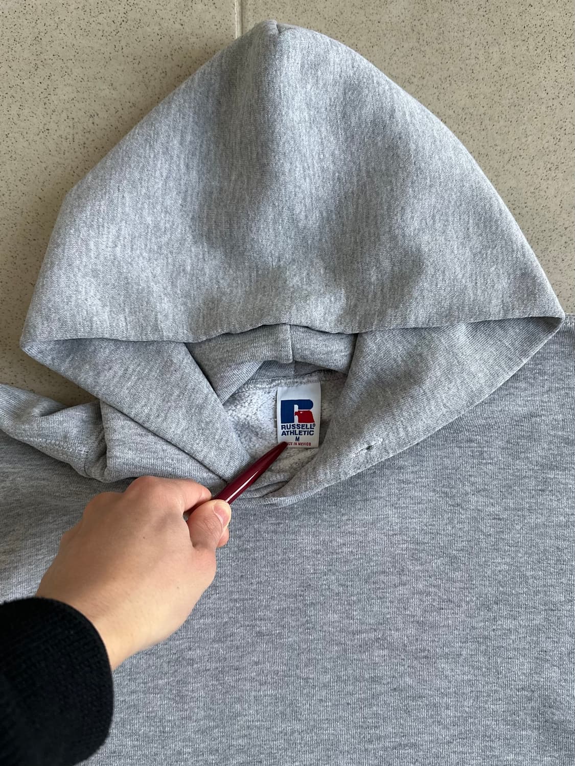 90s 빈티지 러셀 후드 그레이 M 페인팅 상품이미지6