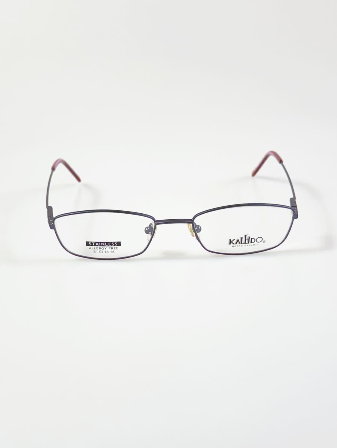 90s KALEIDO 맷 퍼플 슬림 스퀘어 메탈 빈티지 안경 상품이미지2