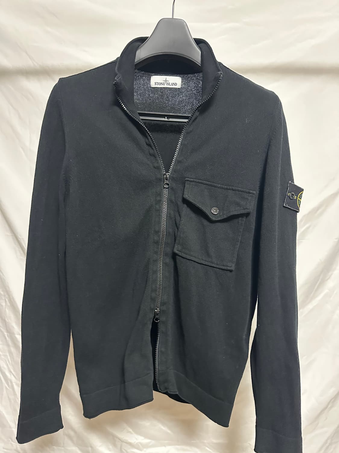 스톤아일랜드 코튼 집업(2way) 블랙 (M) 상품이미지1