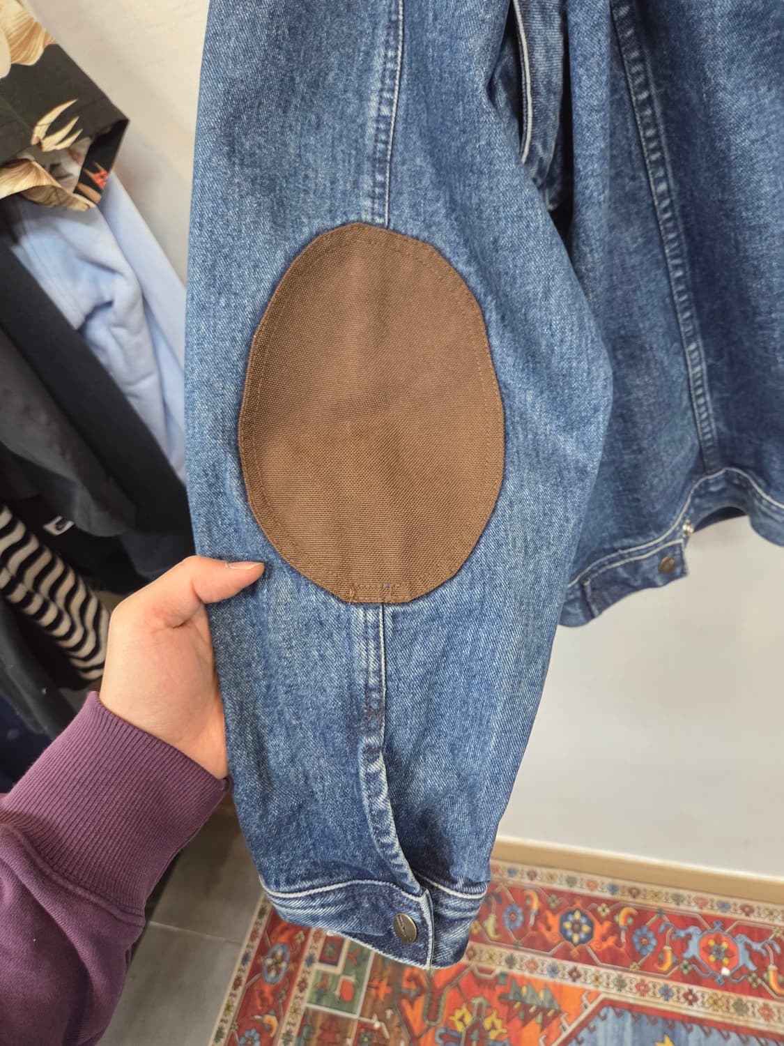 Dakota 빈티지 팔분리형 엘보우패치 데님 조끼 자켓 xl 상품이미지4