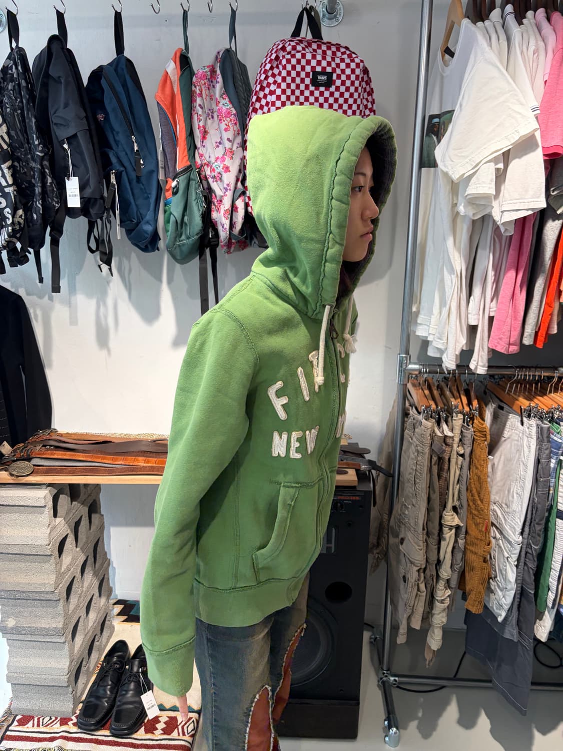 Abercrombie & Fitch 로고 집업 후드 M 상품이미지5