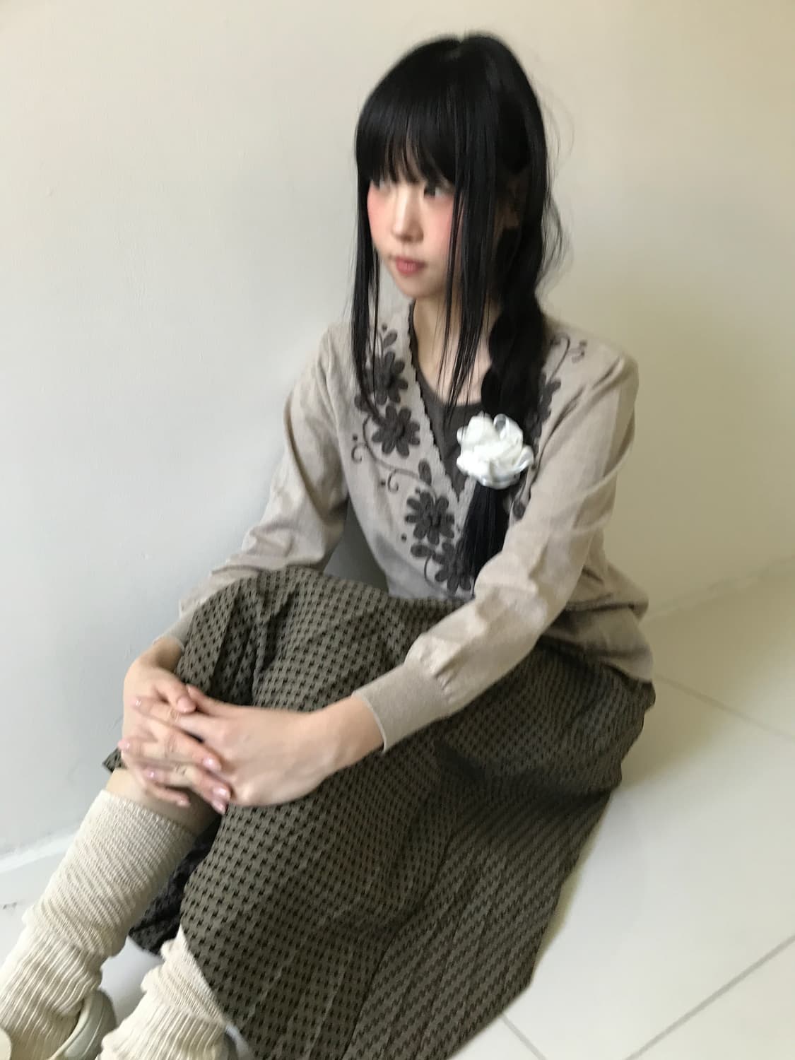 Antique pattern pleats skirt 상품이미지3