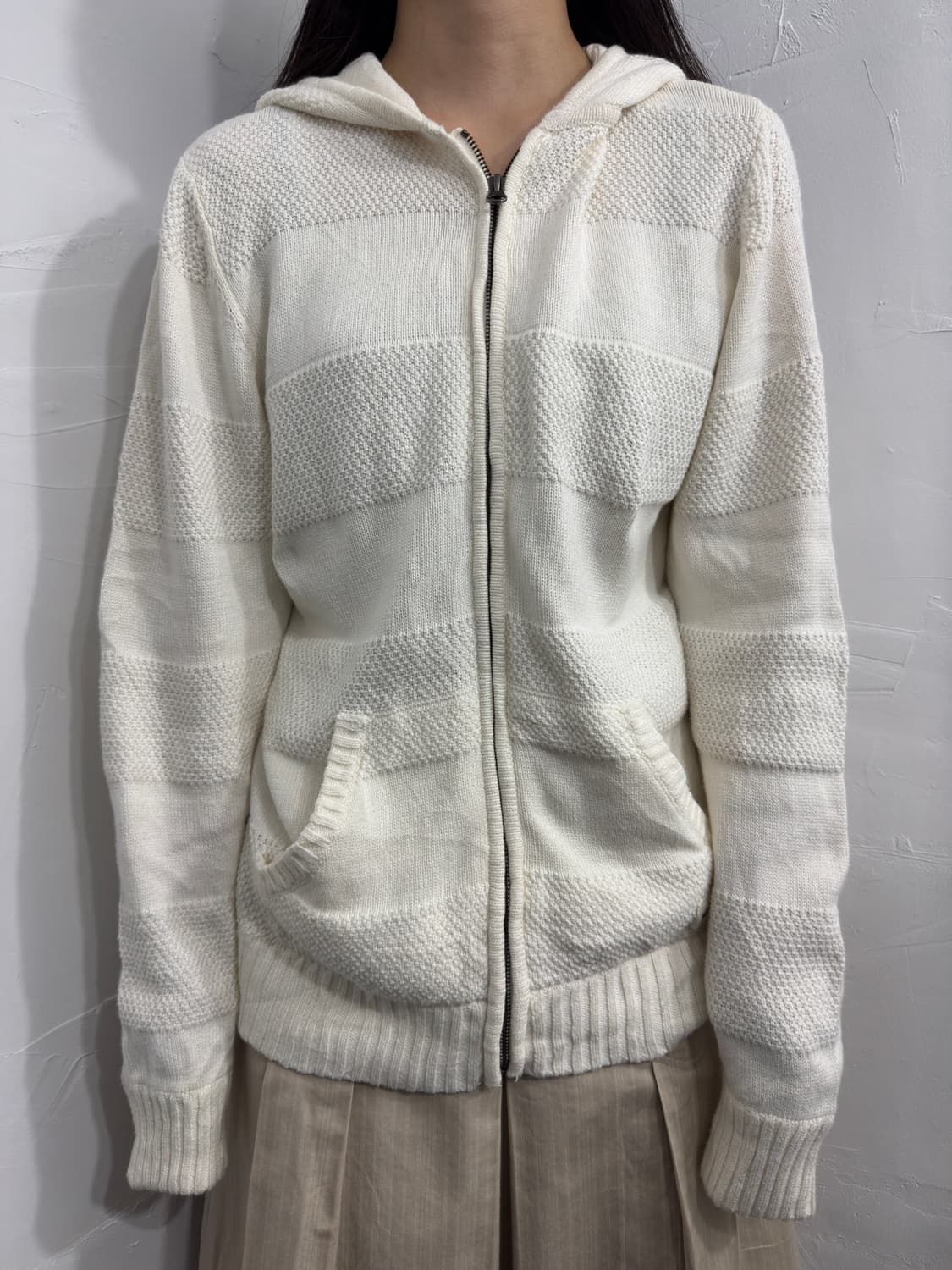 elkex knit hood zipup 상품이미지1