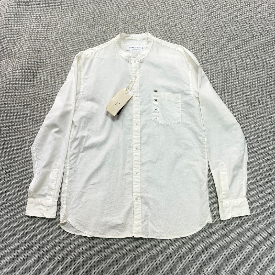 (XL)지오다노 화이트 헨리넥 셔츠 상품이미지2