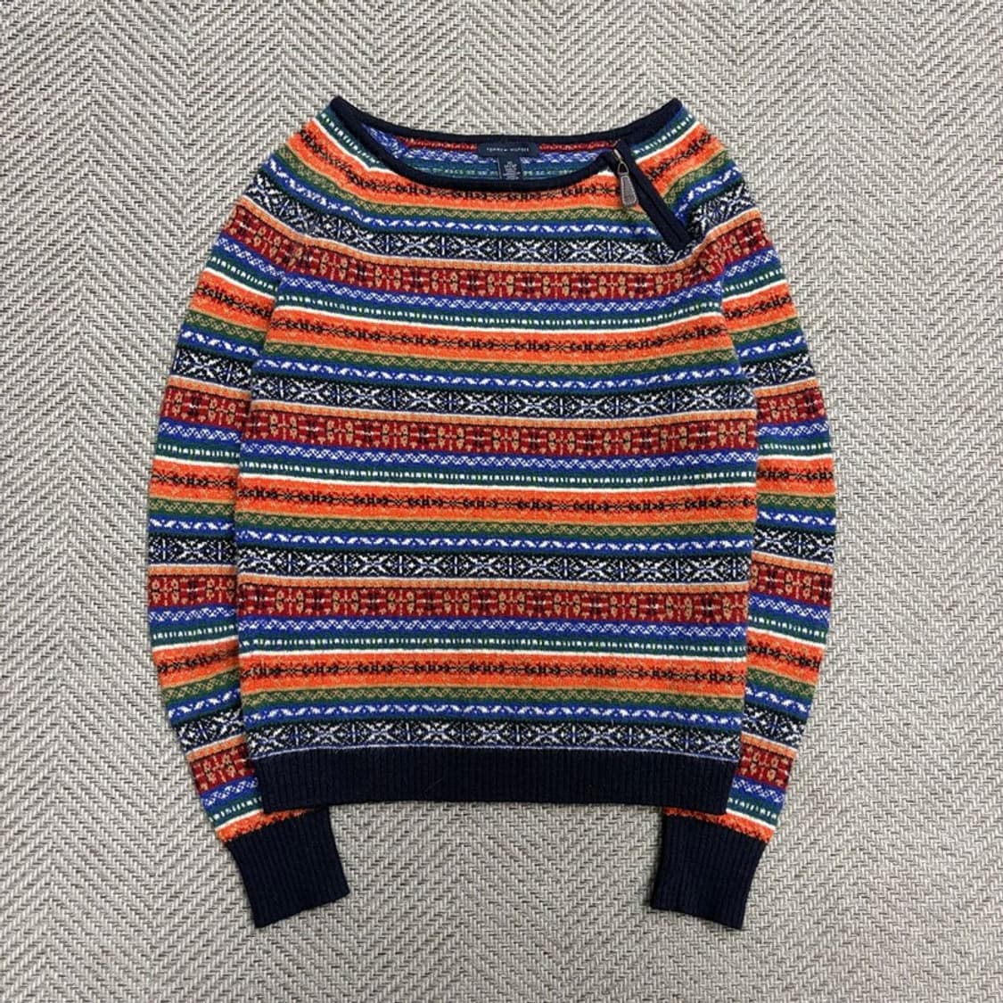 타미힐피거 페어아일 넥지퍼 니트 v1708 상품이미지1