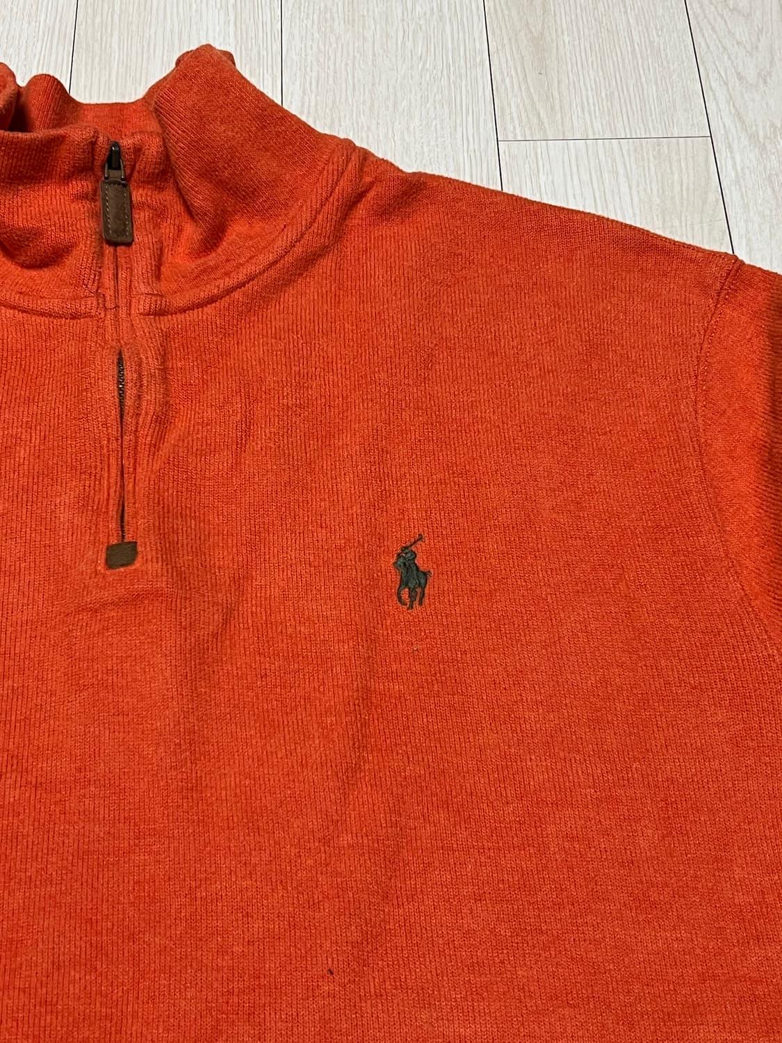 90s폴로랄프로렌포니로고코튼니트반짚업셔츠 XL 상품이미지3