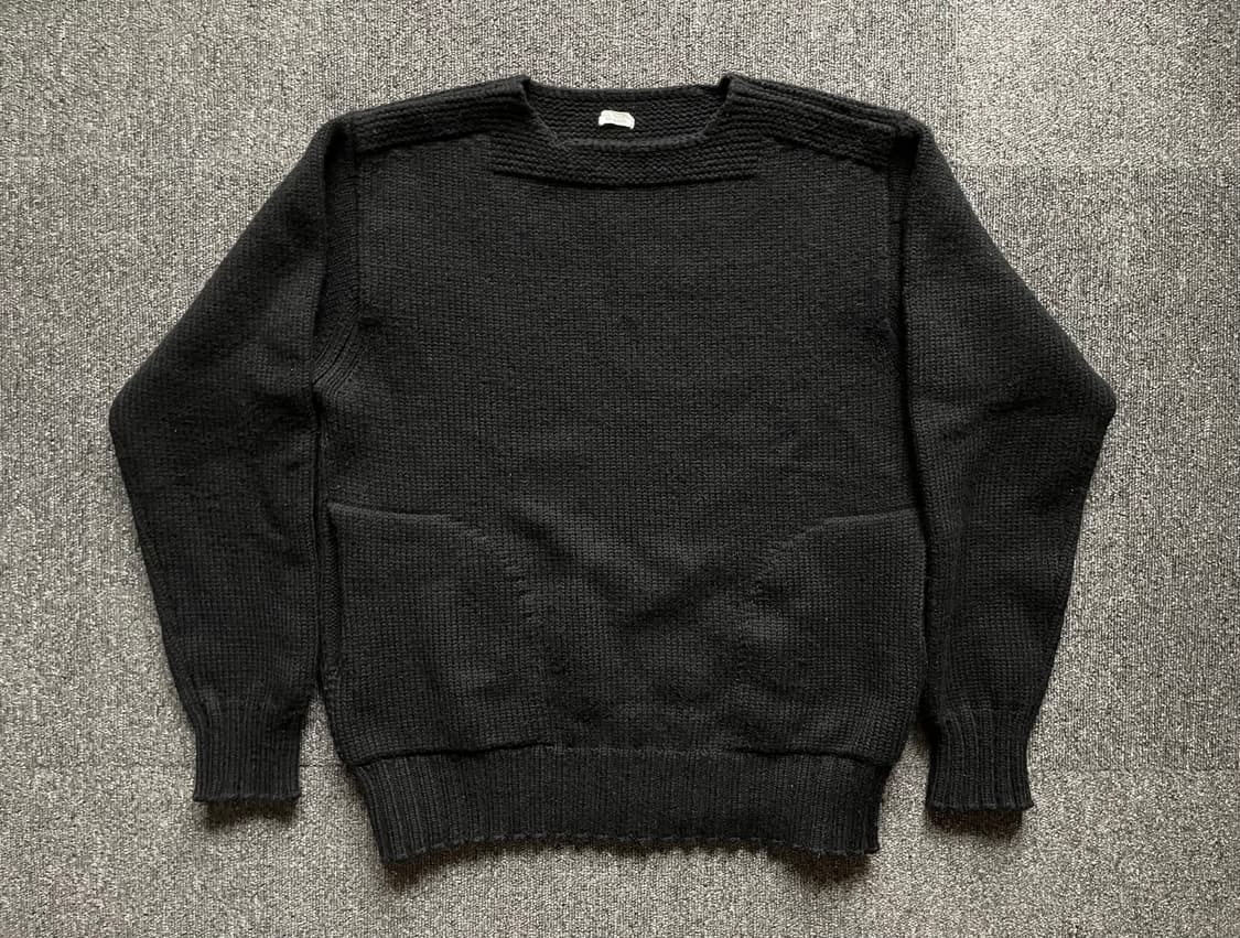 피그벨 21AW 알파카울 레드크로스 니트 잉크블랙 상품이미지1