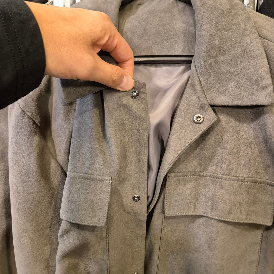 105(착샷잇음) 진그레이 스웨이드자켓  상품이미지7