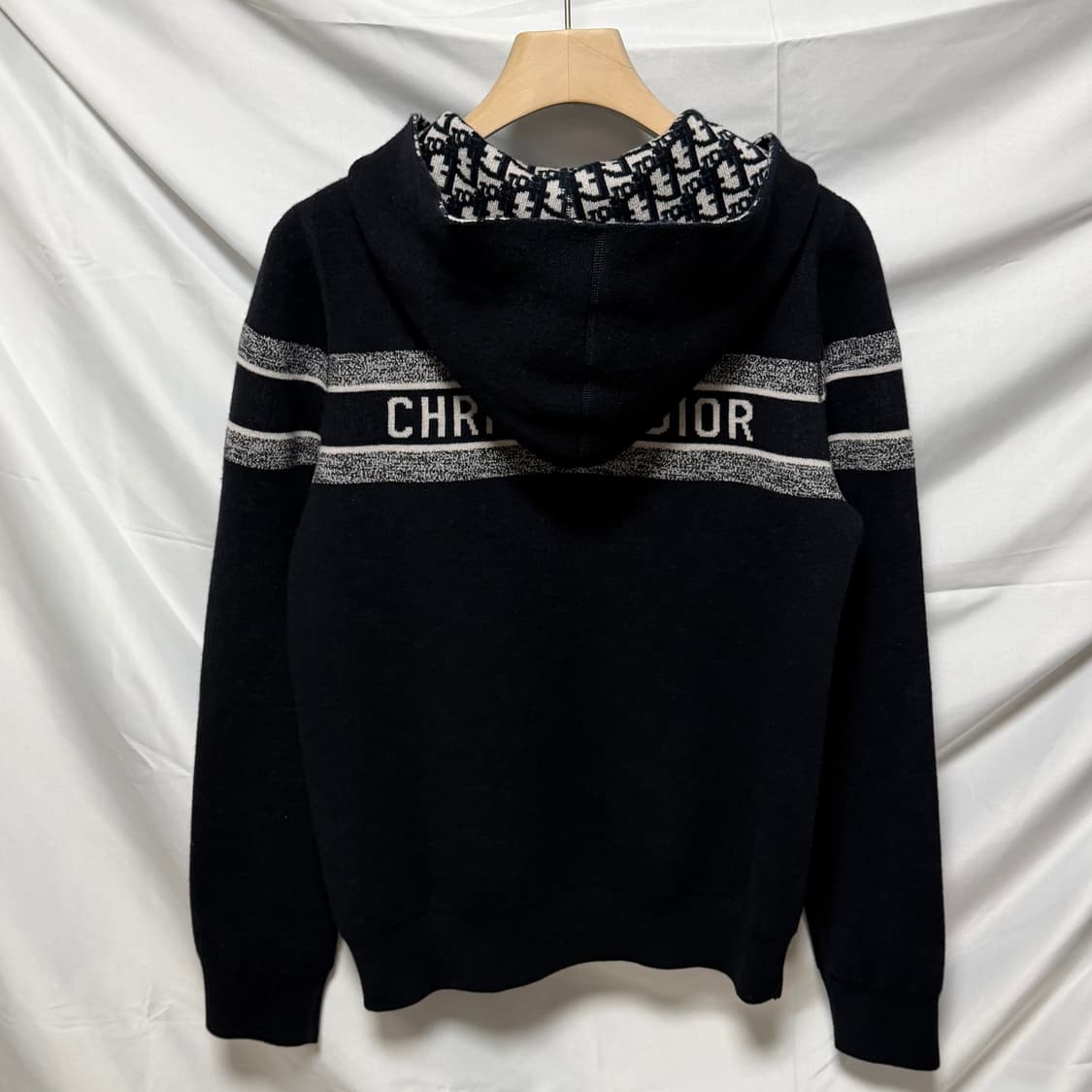 [S+급/42] 디올 리버서블 오블리크 캐시미어 후드집업 가디건 상품이미지1