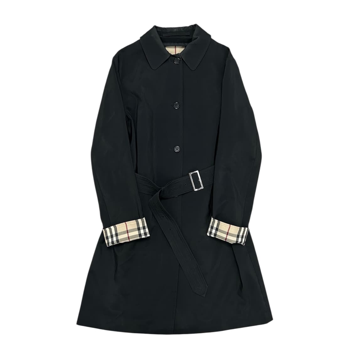 버버리 우먼스 블랙 벨티드 트렌치코트(uk8) 상품이미지1