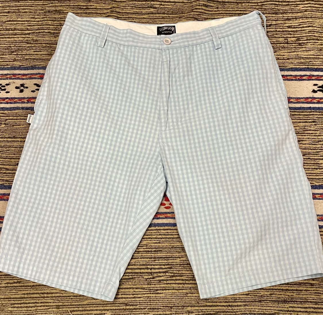 (34)00s Stussy 스투시 깅엄체크 버뮤다 팬츠 쇼츠 상품이미지1