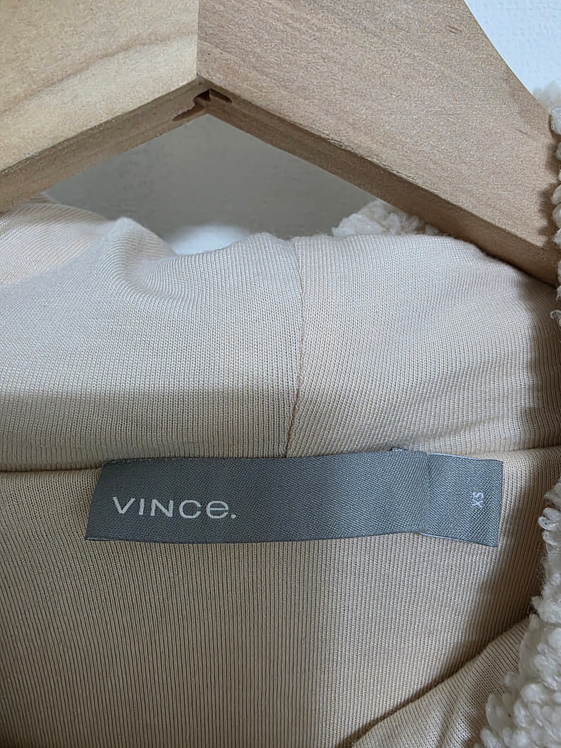 VINCE 빈스 아이보리 쉬어링 후디 OXS 루즈핏 상품이미지4
