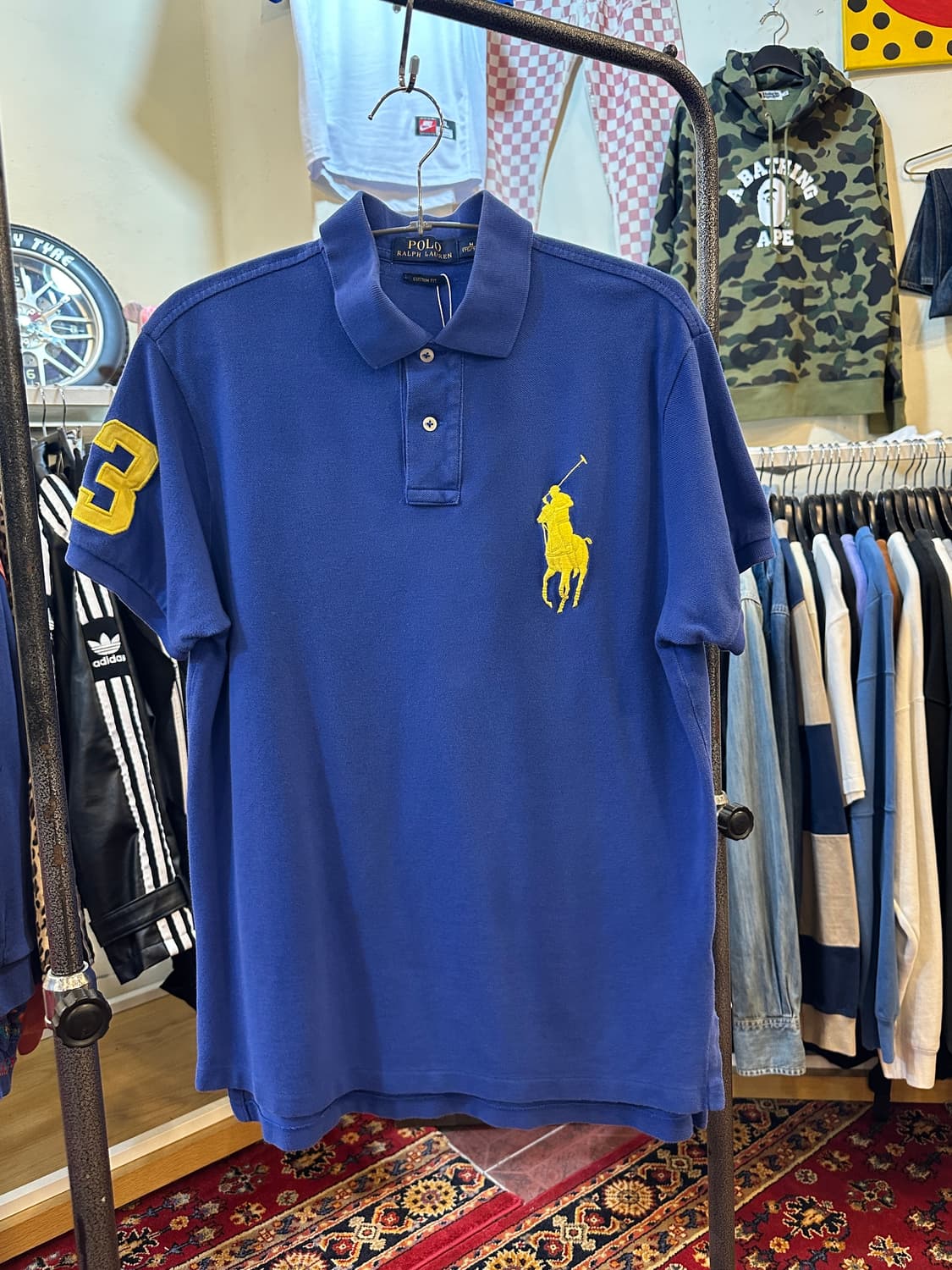 폴로 랄프로렌 빅포니 로고 반팔 카라티 블루 상품이미지1