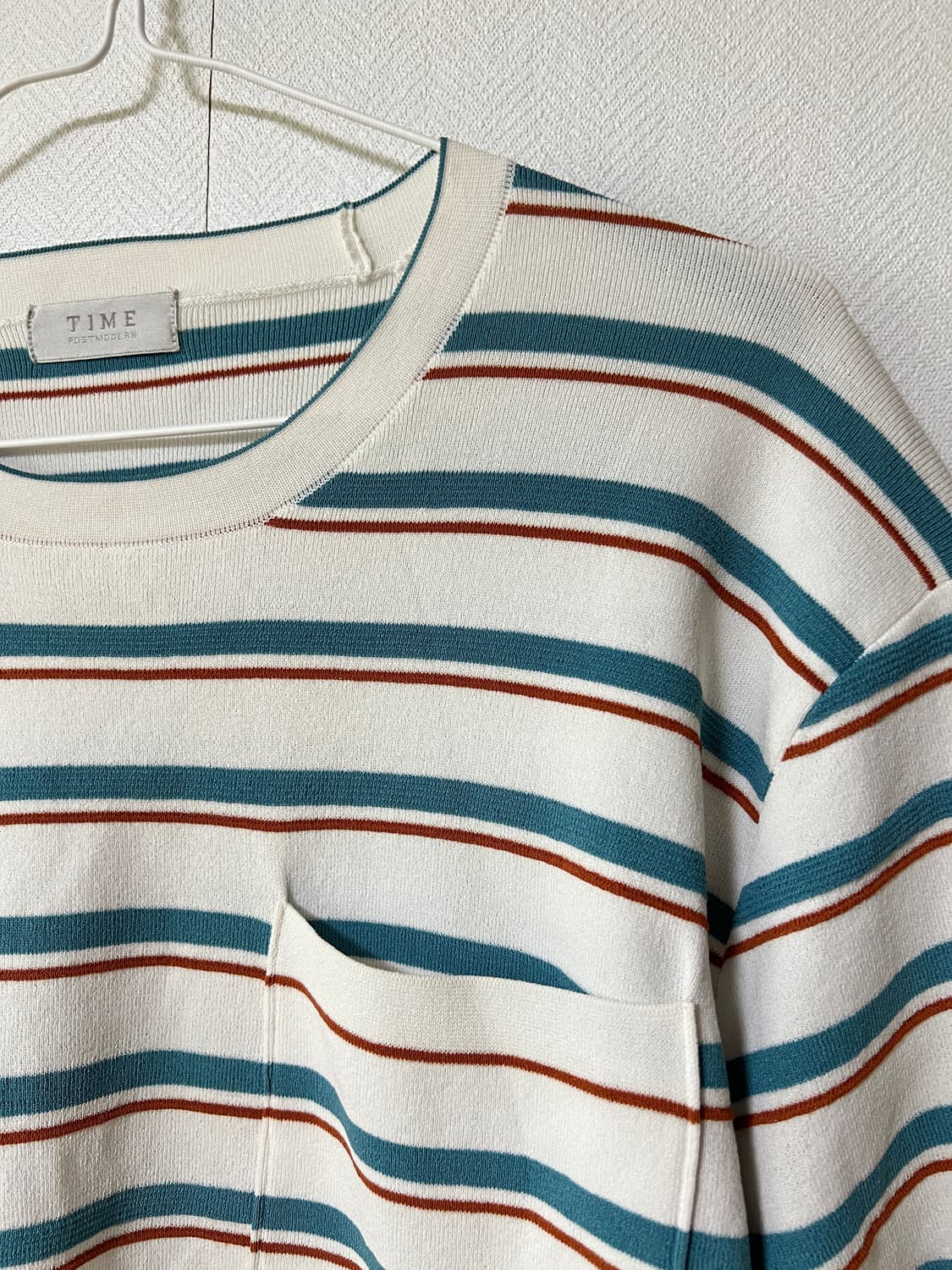 타임옴므 스트라이프 니트 반팔 티셔츠 105 상품이미지2