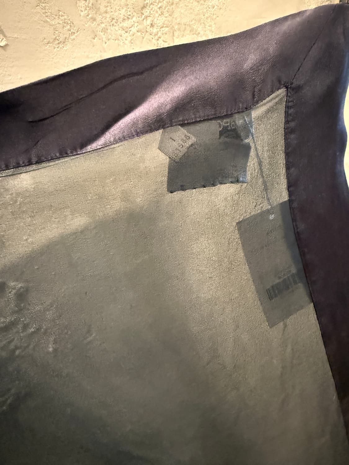 스포트막스 실크 시스루 보더 스카프 차콜 상품이미지5