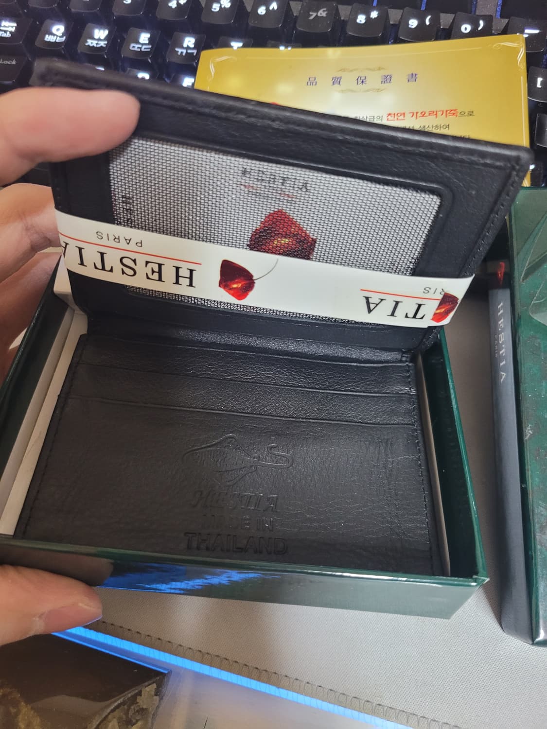 신품 천연 가오리 가죽 카드지갑 상품이미지3