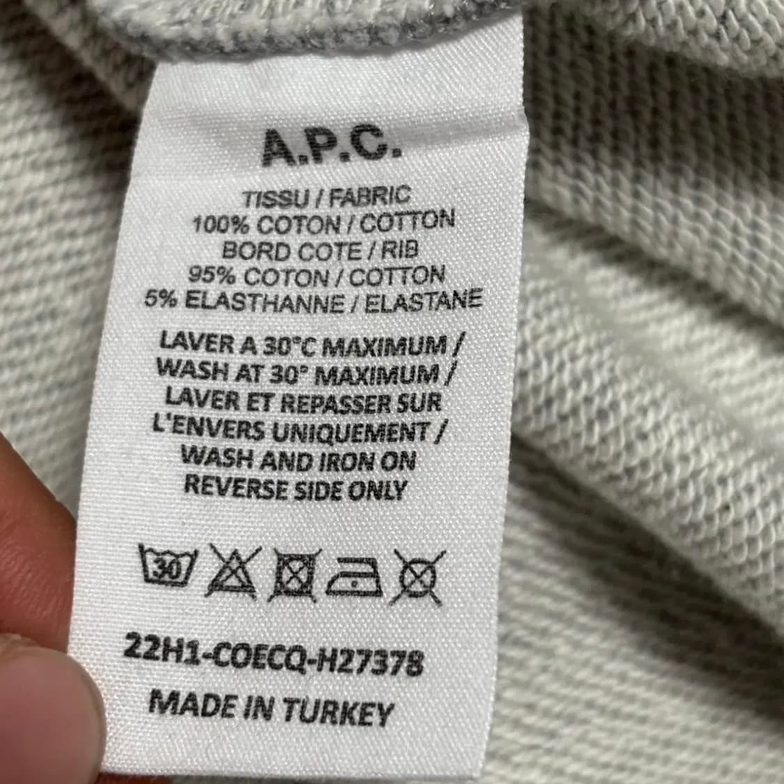 아페쎄 APC 로고 그레이 맨투맨 상품이미지5