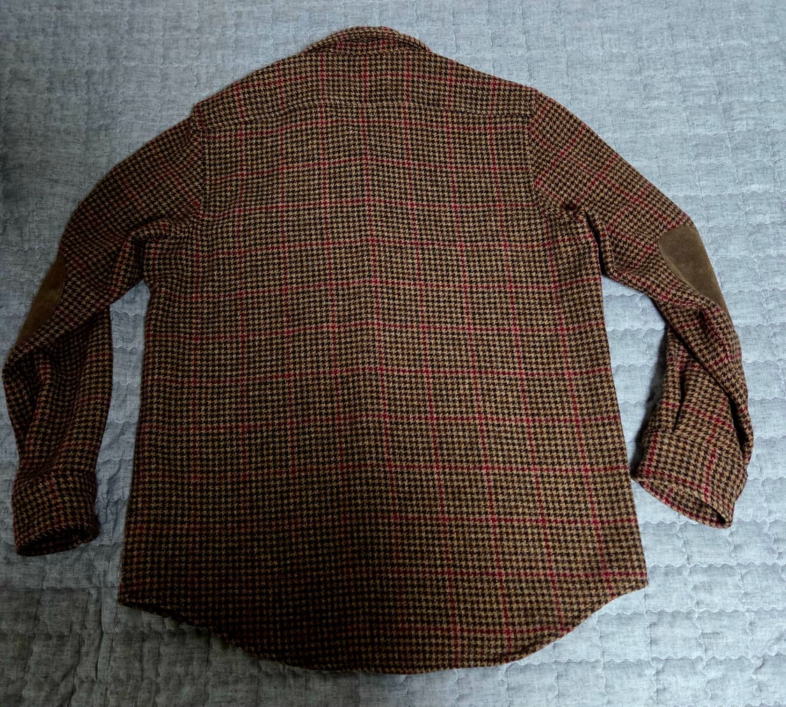 L,105) 폴로 셰틀랜드 브라운 울 오버셔츠 팝니다. 상품이미지4