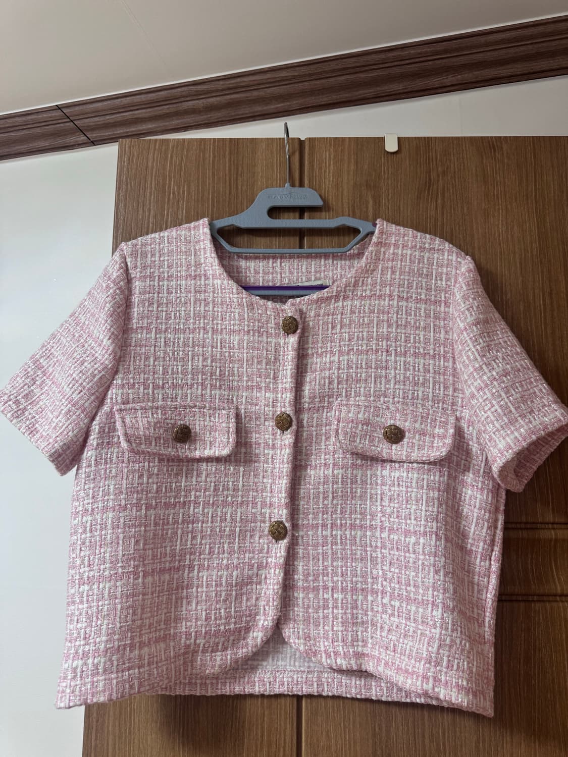 보세 핑크 반팔 트위드 자켓 상품이미지1