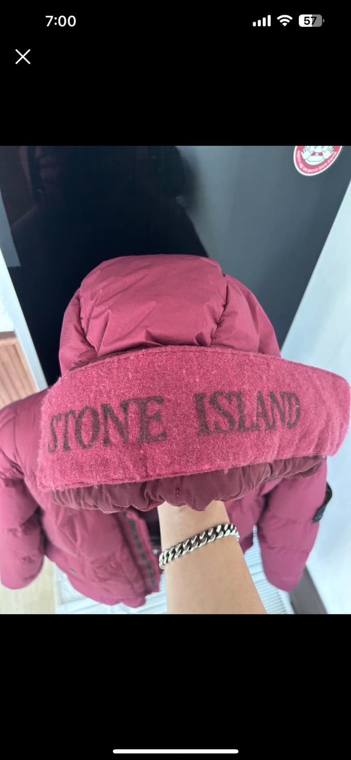 스톤아일랜드 크링클립스 롱패딩 버건디 xl 상품이미지3