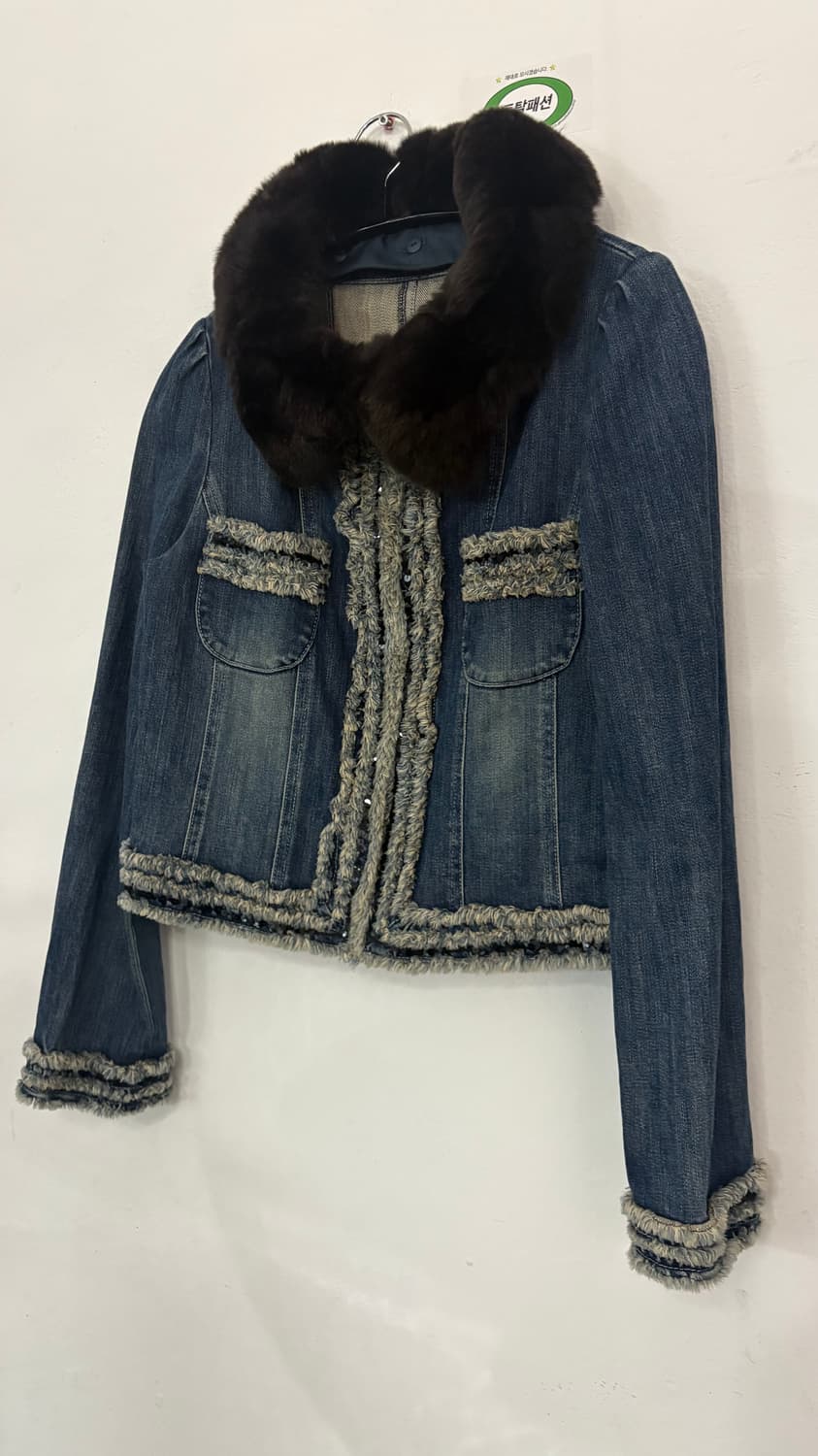 TTF✳️japan vintage denim fur jacket 상품이미지4