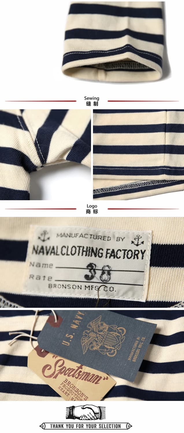 브론슨 세일러 마린 스트라이츠 긴팔 티셔츠 40사이즈 상품이미지6