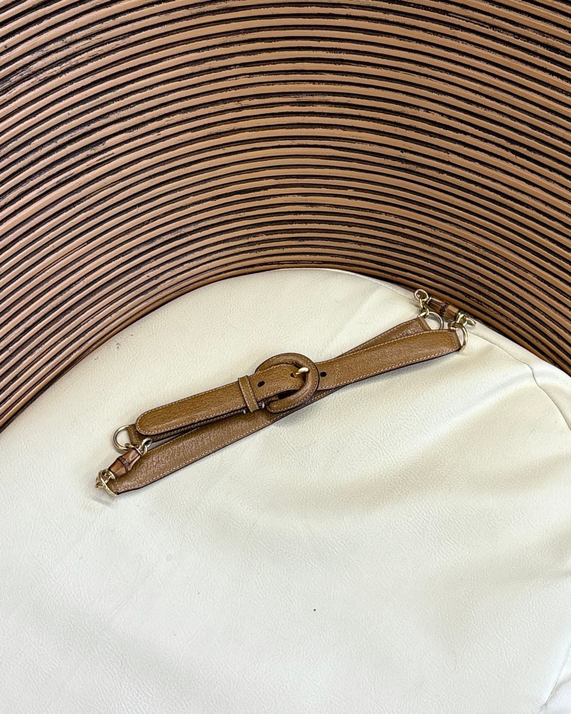 구찌 브라운 뱀부 레더 벨트 상품이미지1