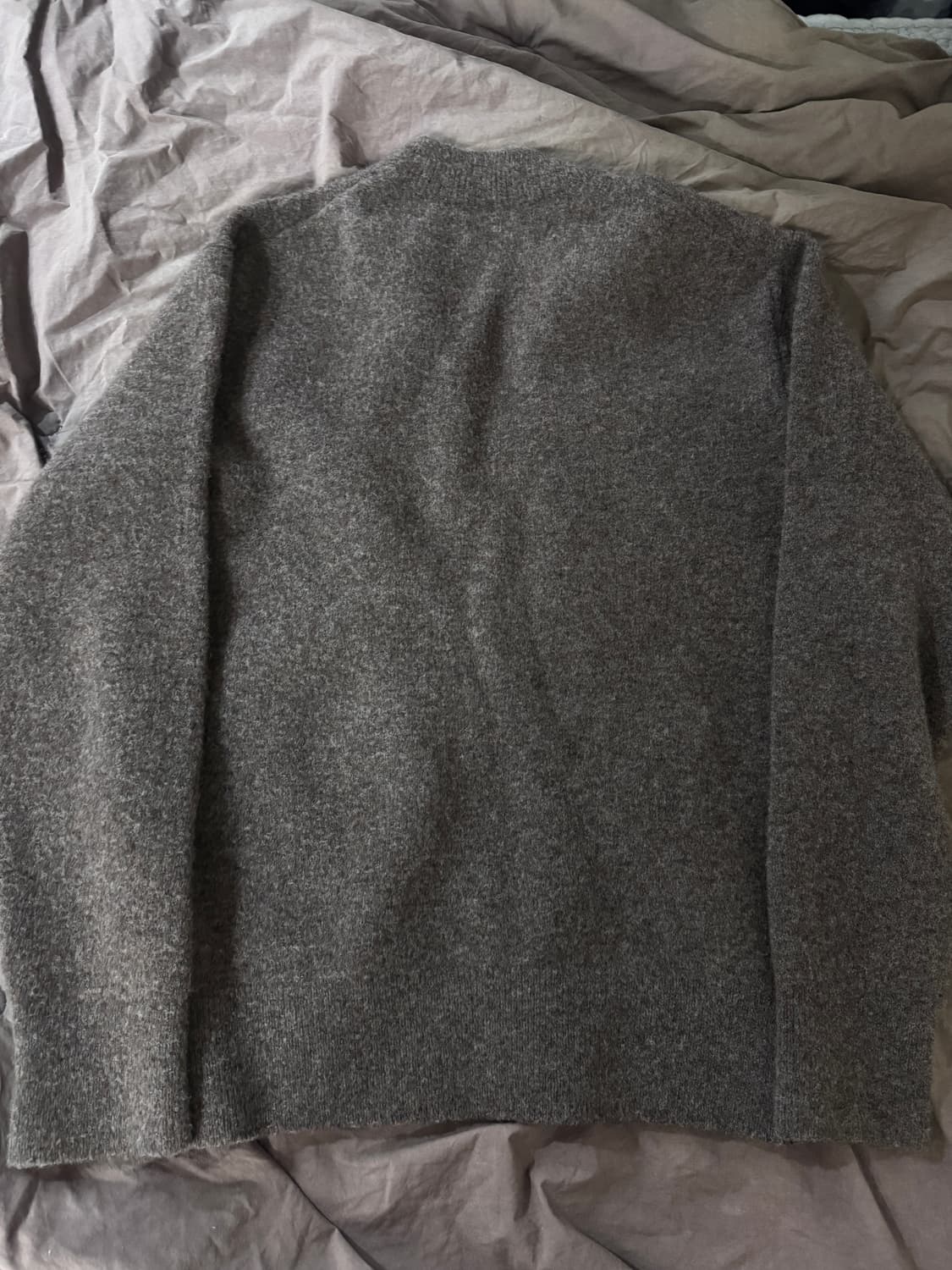 포터리 메리노울 브이넥 다크브라운 1사이즈 상품이미지4