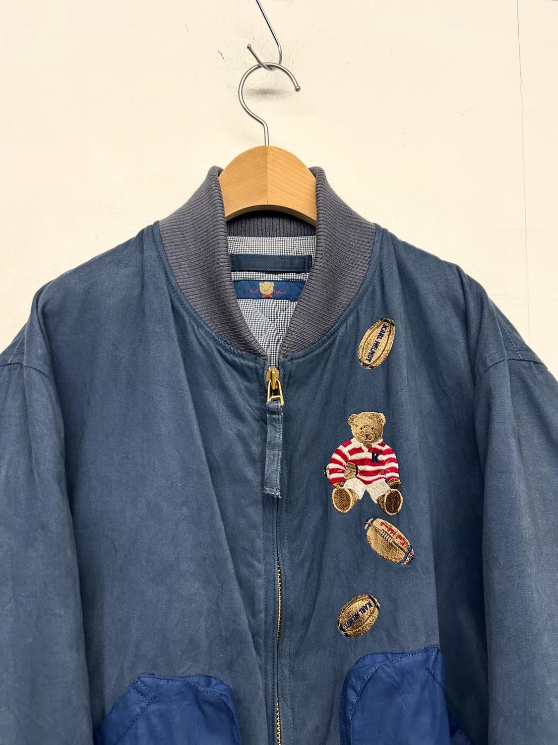 90s JPN 칼헬무트 럭비베어 블루종 자켓 상품이미지2