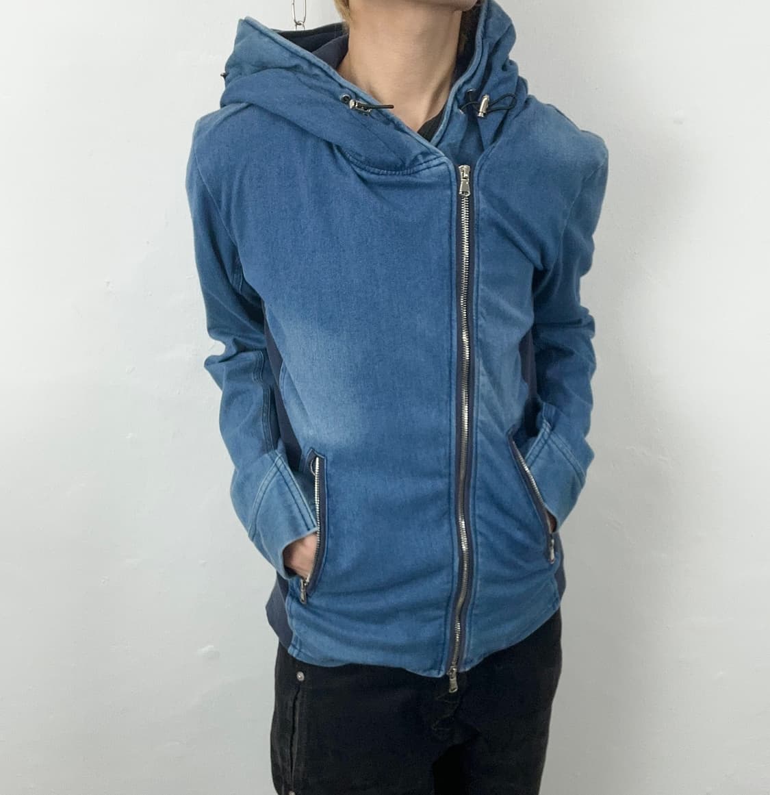 Custom Culture Asymmetric Zip Denim Hood 상품이미지2