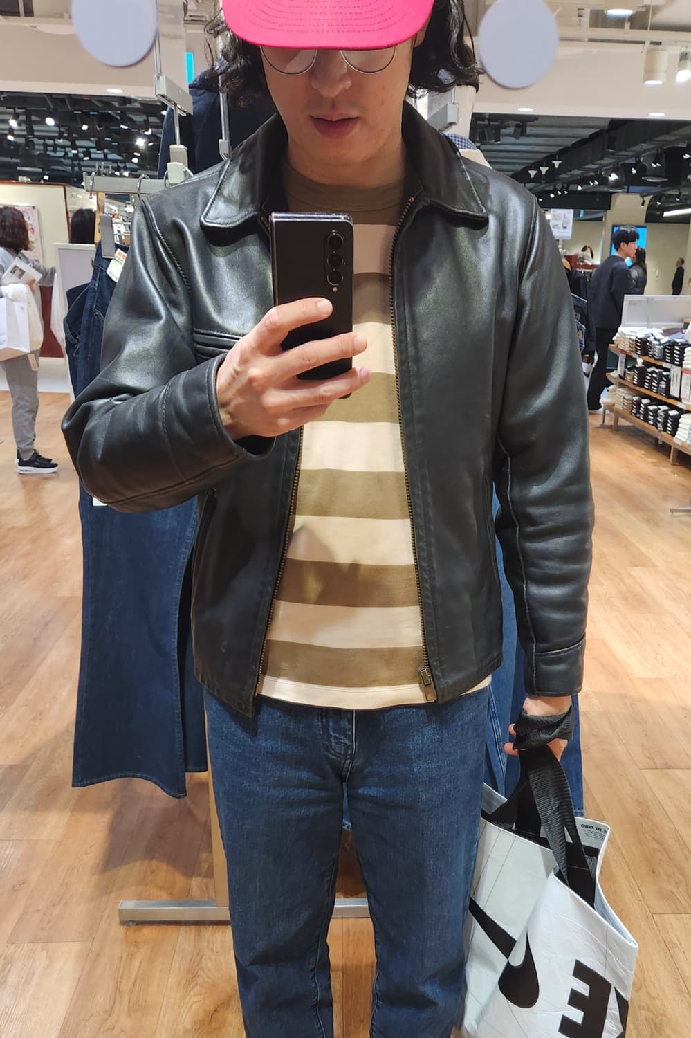 Schott 쇼트 N.Y.C 레더 싱글 라이더 (착샷) 상품이미지7