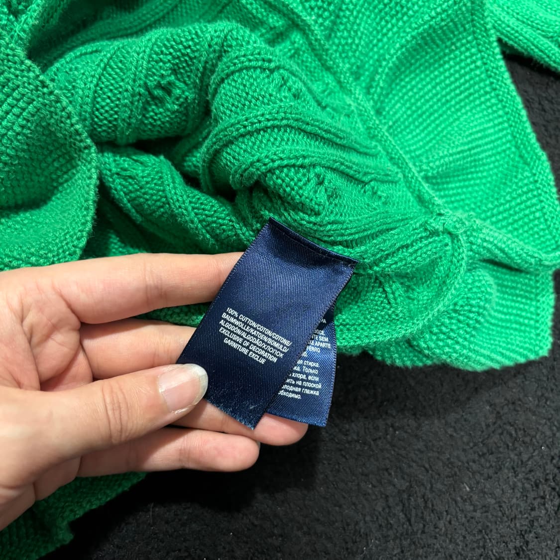 6X 폴로 랄프로렌 키즈 그린 꽈배기 가디건 상품이미지4