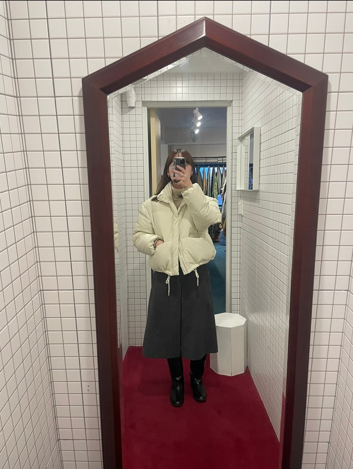 킨다베이지 (*duck down) 필로우 덕다운 패딩(크림) 상품이미지4