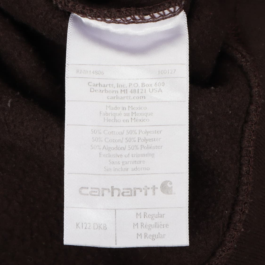 칼하트 k122 다크브라운 후드집업 상품이미지9