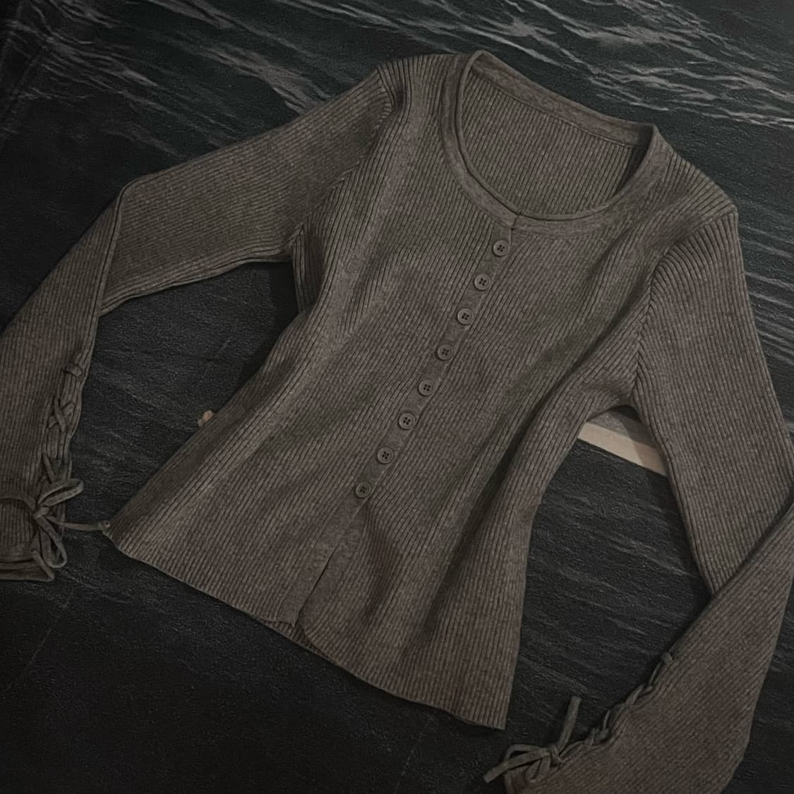 회색 가디건 니트 상품이미지1