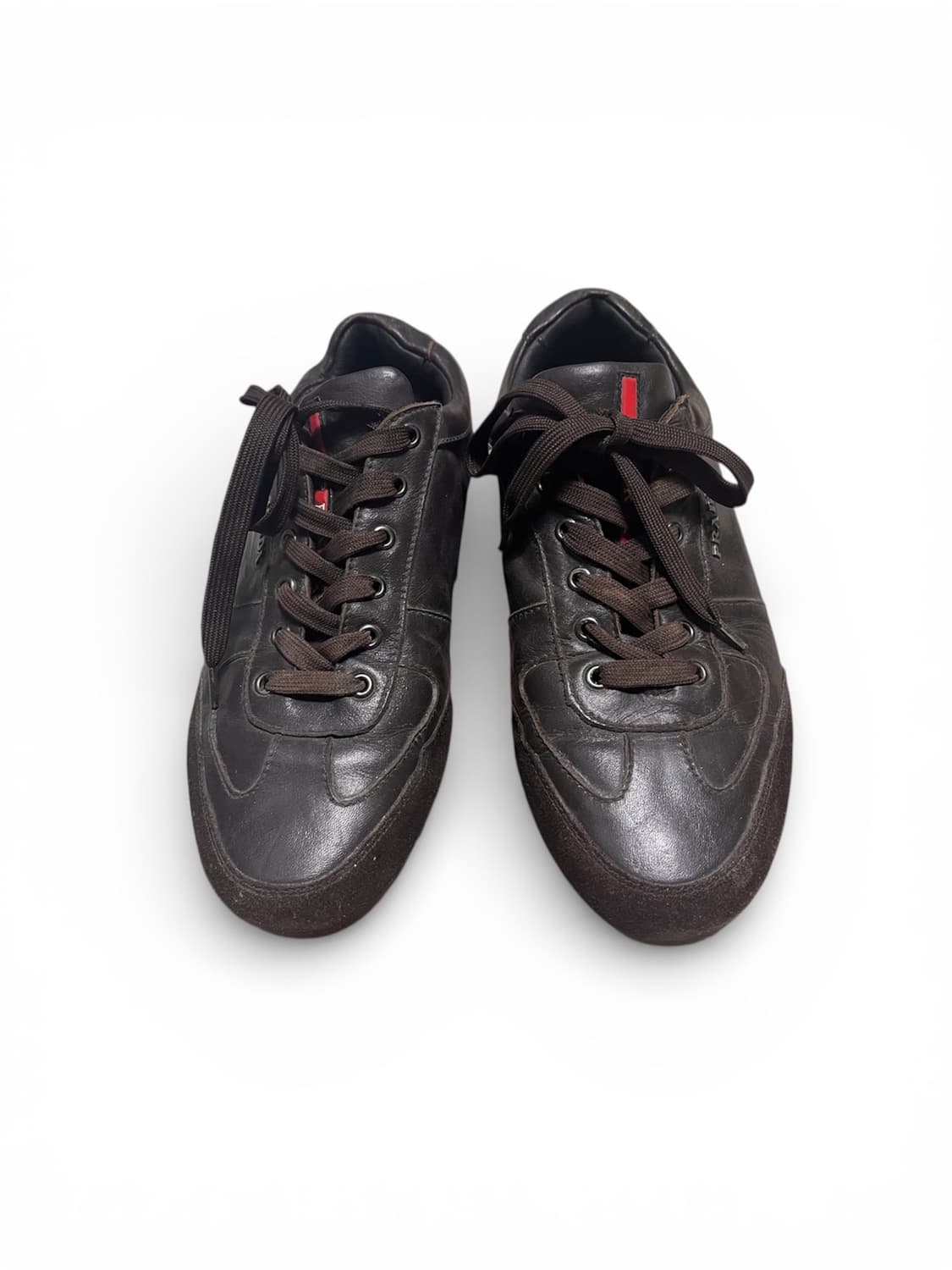 [280] 프라다 스포츠 로고 브라운 레더 스니커즈 상품이미지2