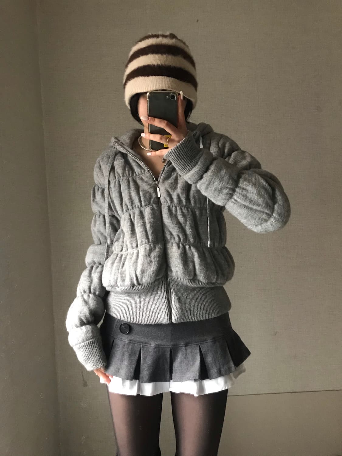 아디다스 그레이 코튼 패딩 상품이미지2