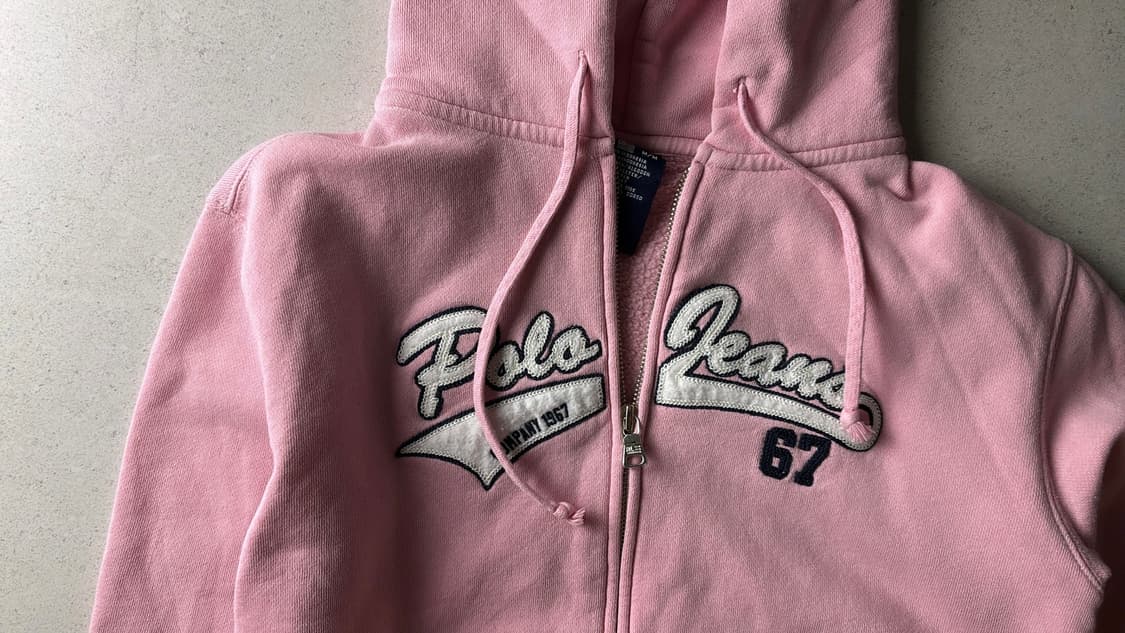 폴로 핑크 후드집업 상품이미지2