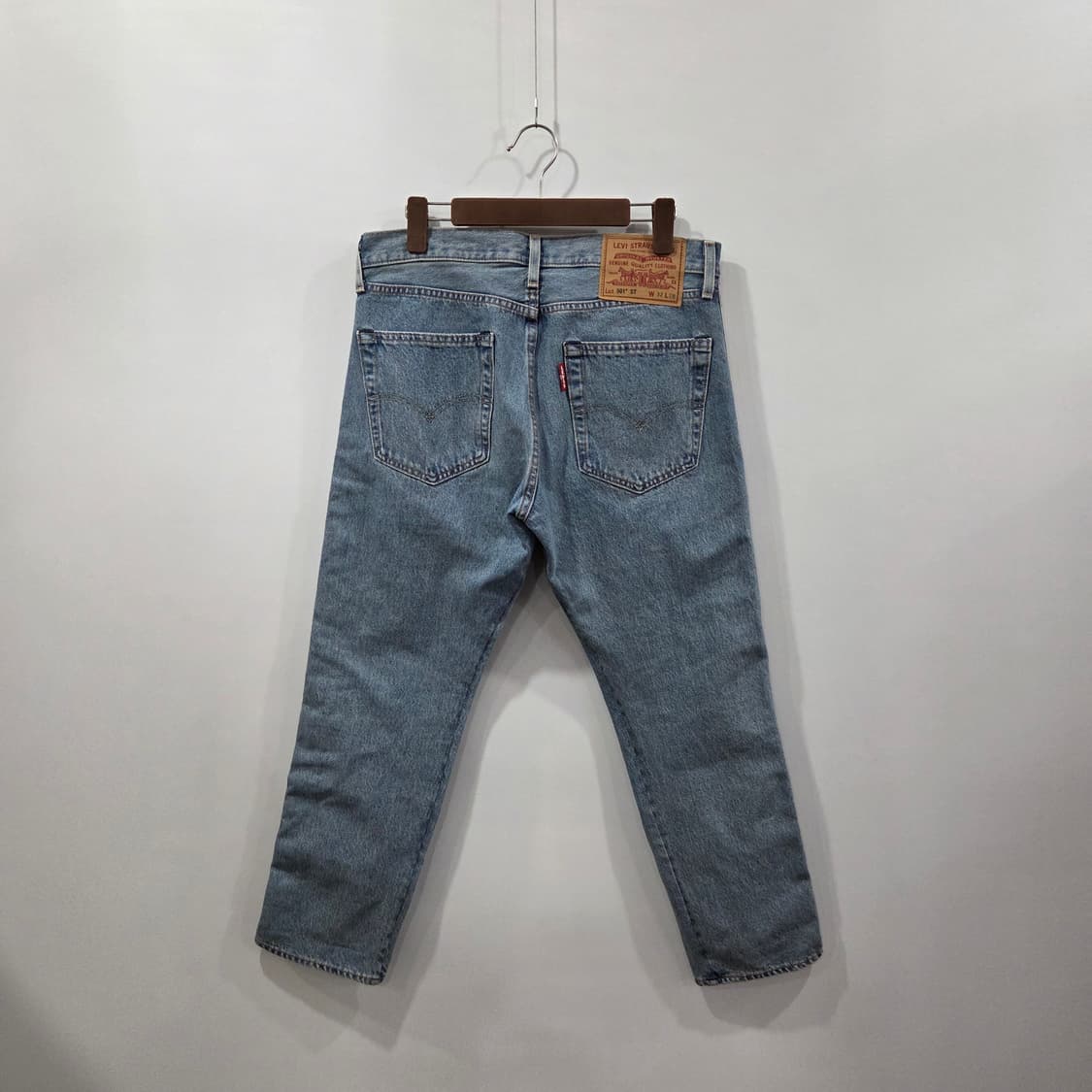 리바이스 501 빅E 프리미엄 사이드라인 연청 데님팬츠 32/28 상품이미지3