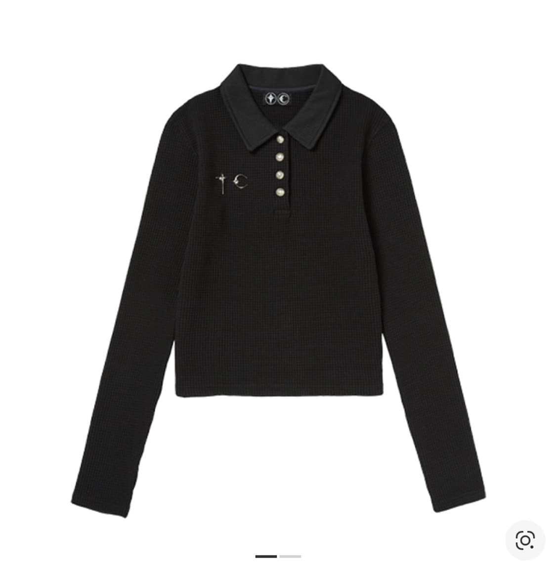 (w) 떠그클럽 TC PK 블랙 가디건 카라 긴발티 상품이미지2