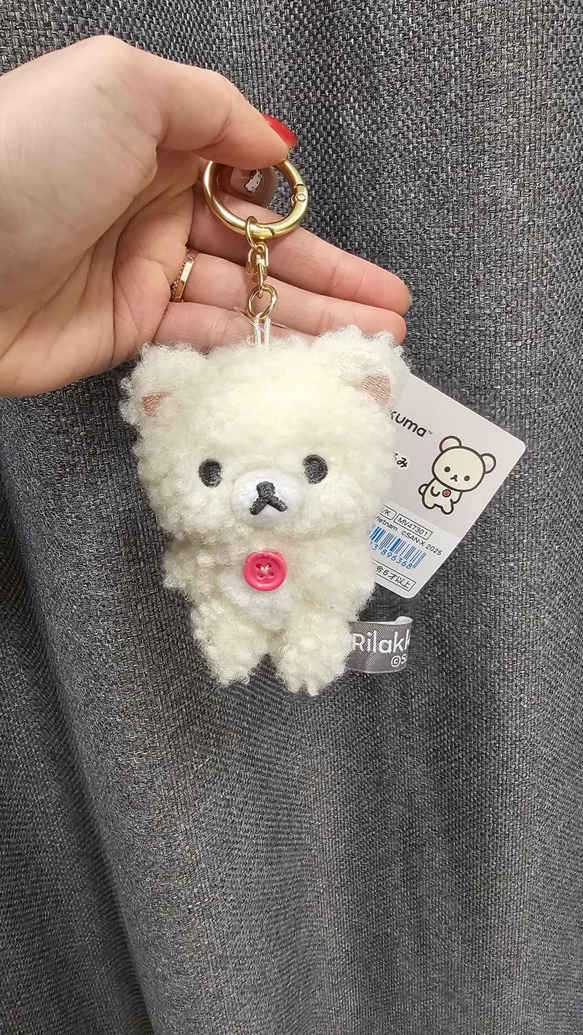 일본 테노리 사이즈 뽀글 코리락쿠마 키링 상품이미지1