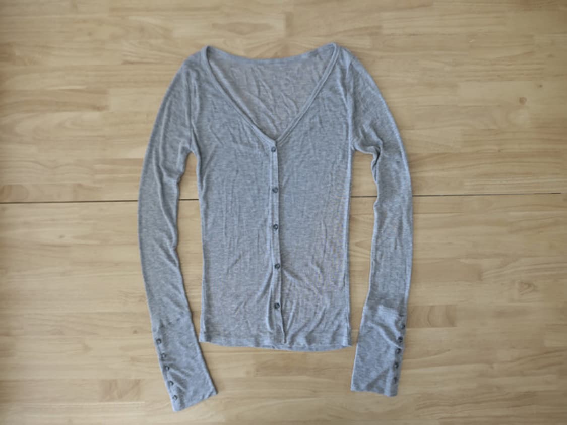 디에이디 sleeve button cardigan grey 상품이미지1