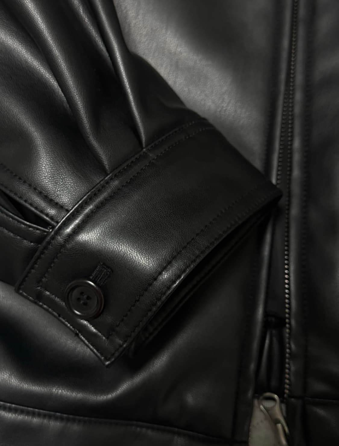 아모멘토 22fw 레더 블루종 블랙 상품이미지10