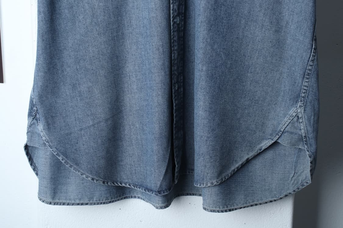 (M-XL) 파르티멘토 반팔 카라 티셔츠 셔츠 남방 데님 청-H32641 상품이미지4